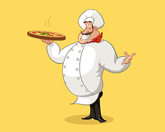 比萨厨师卡通形象设计