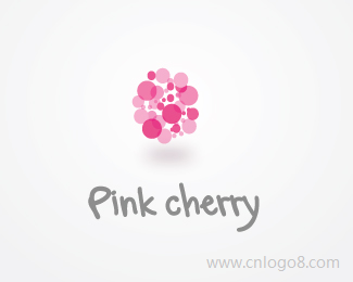 粉红色的樱花标志设计